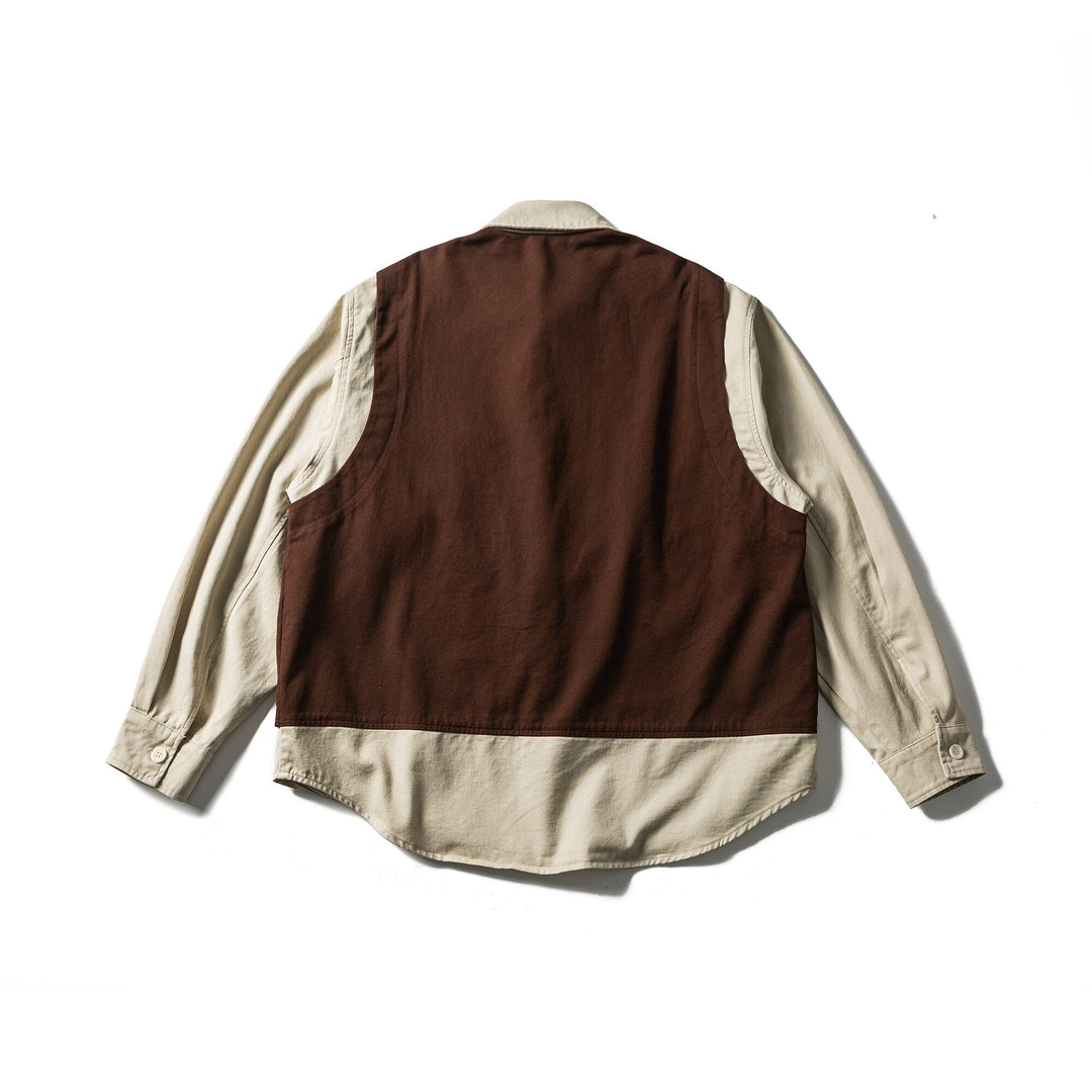 Herren Utility-Weste mit multifunktionalen Taschen, Halbzip und integriertem Hemd-Layer Drune