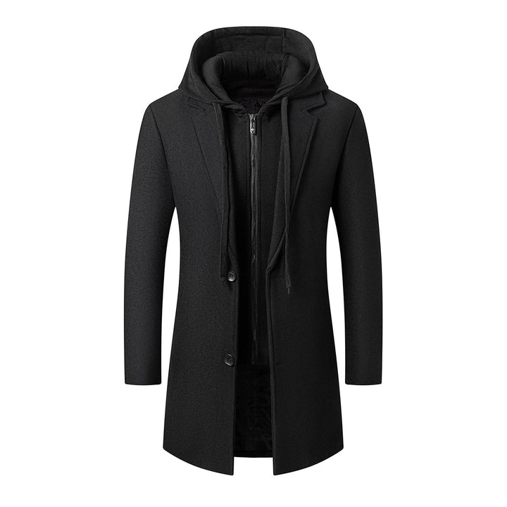Herren Mantel mit integrierter Kapuzen-Innenjacke und schlanker Silhouette Drune