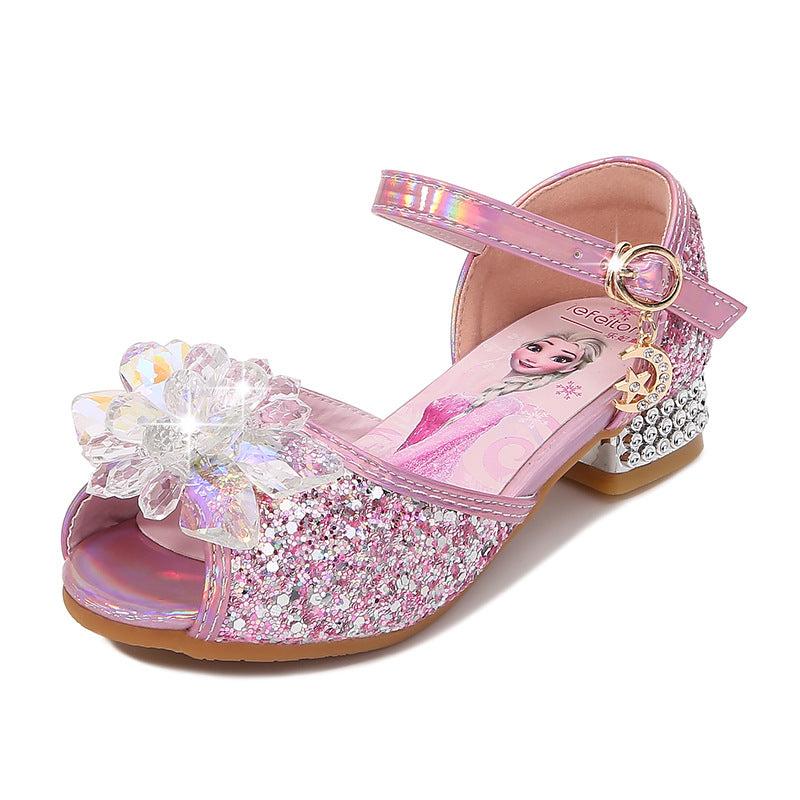 Mädchen Ballerinas mit funkelnden Akzenten und Blumenapplikation Drune