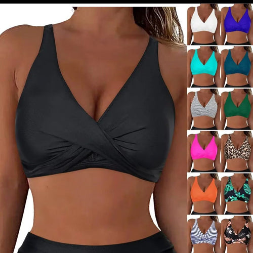 Damen Sportliches Bikinioberteil mit Wickeldesign Drune