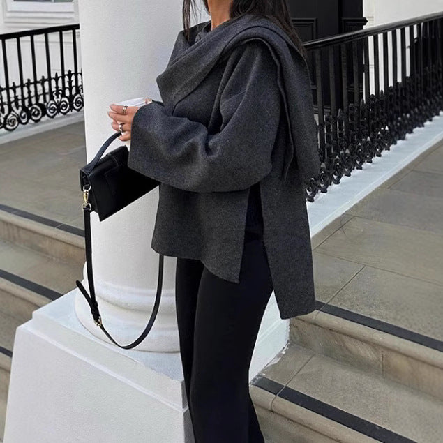 Damen Oversized Strickjacke mit elegantem Schnitt und voluminösen Ärmeln Drune