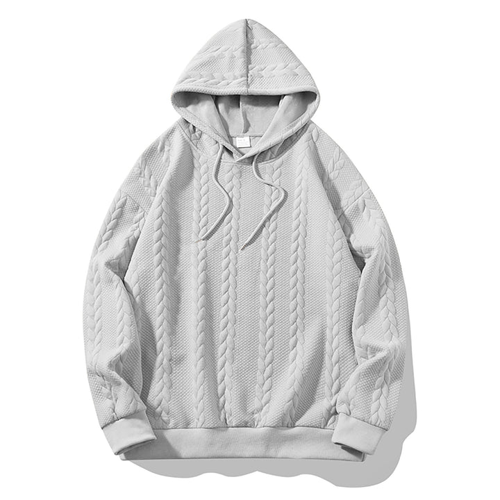 Herren Kapuzenpullover mit erhabenem Flechtrelief und weichem Innenfutter Drune