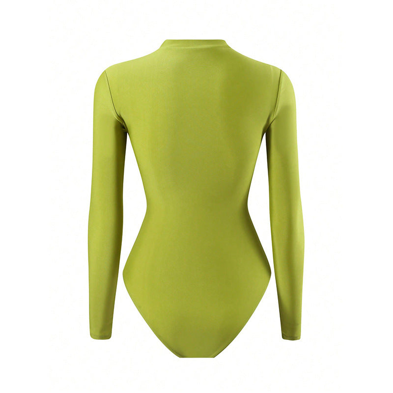 Damen UV-Schutz Langarm-Badeanzug mit floralem Überrock Drune
