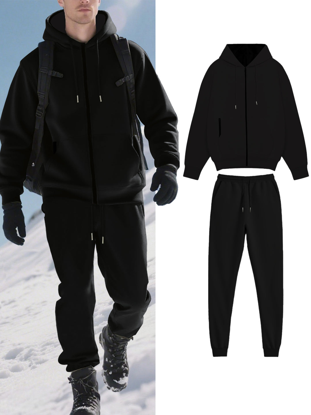 Herren Funktions-Jogginganzug mit warmem Futter und praktischen Taschen Drune