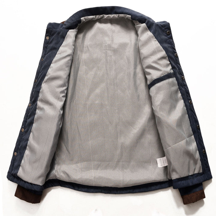 Herren Stepp-Fieldjacke mit Rautensteppung und Kontrastbesatz Drune