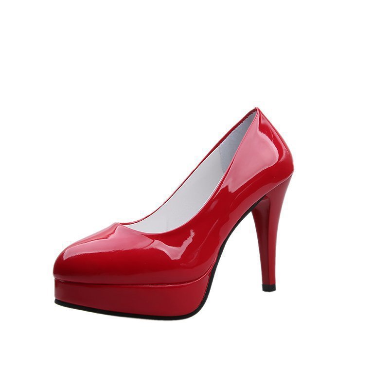 Damen nan Plateau-Pumps mit glänzendem Lack und hohem Stilettoabsatz Drune
