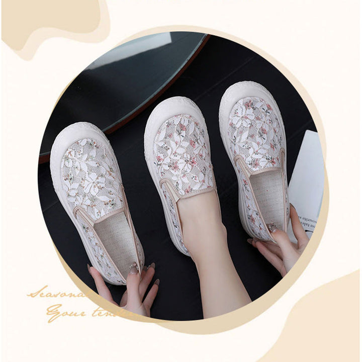 Damen Slip-On Schuhe mit floralem Design Drune