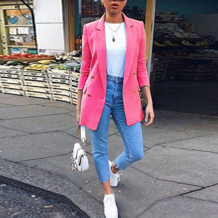 Damen Eleganter Blazer mit doppelter Knopfleiste Drune