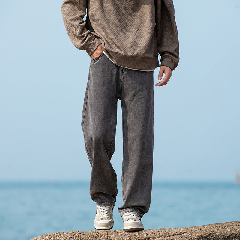 Herren weite Baggy-Jeans im Vintage‑Workwear‑Look mit relaxed Sitz und geradem Bein Drune
