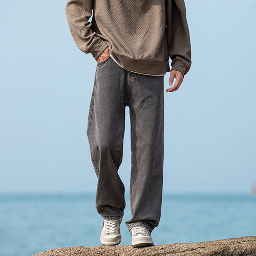 Herren weite Baggy-Jeans im Vintage‑Workwear‑Look mit relaxed Sitz und geradem Bein Drune