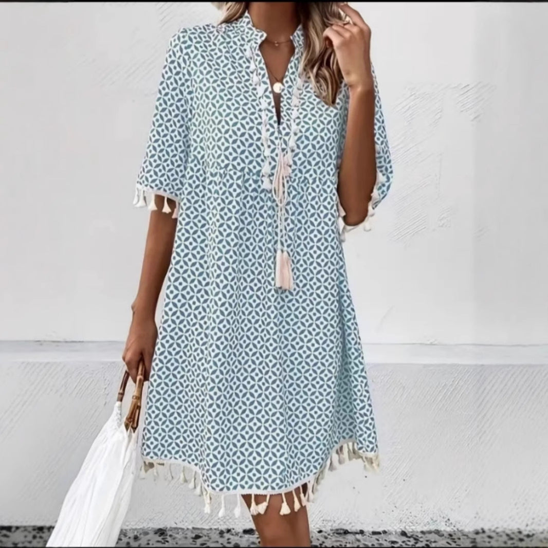 Damen Sommerkleid mit modischem Muster Drune