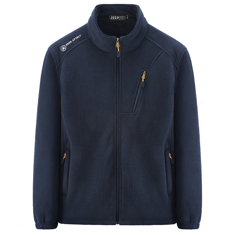 Herren Thermo‑Fleecejacke mit Sherpa‑Innenfutter, Stehkragen und Reißverschlusstaschen Drune