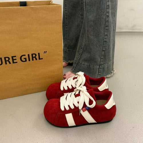Damen Veloursleder Sneakers mit komfortabler Sohle und trendy Schnürsystem Drune