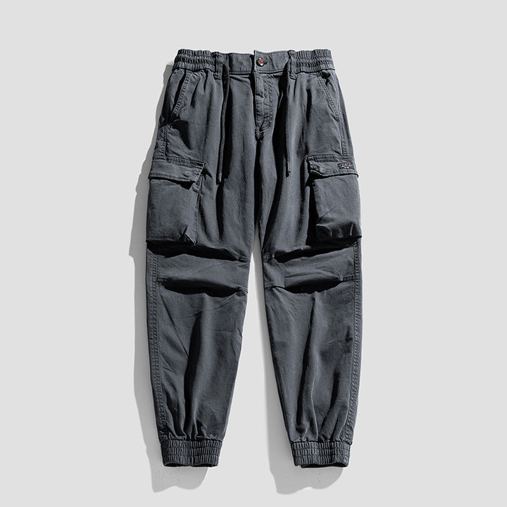 Herren Robuste Cargo-Jogginghose im Utility-Style mit Tunnelzugbund, aufgesetzten Klappentaschen und Kniepaneelen Drune