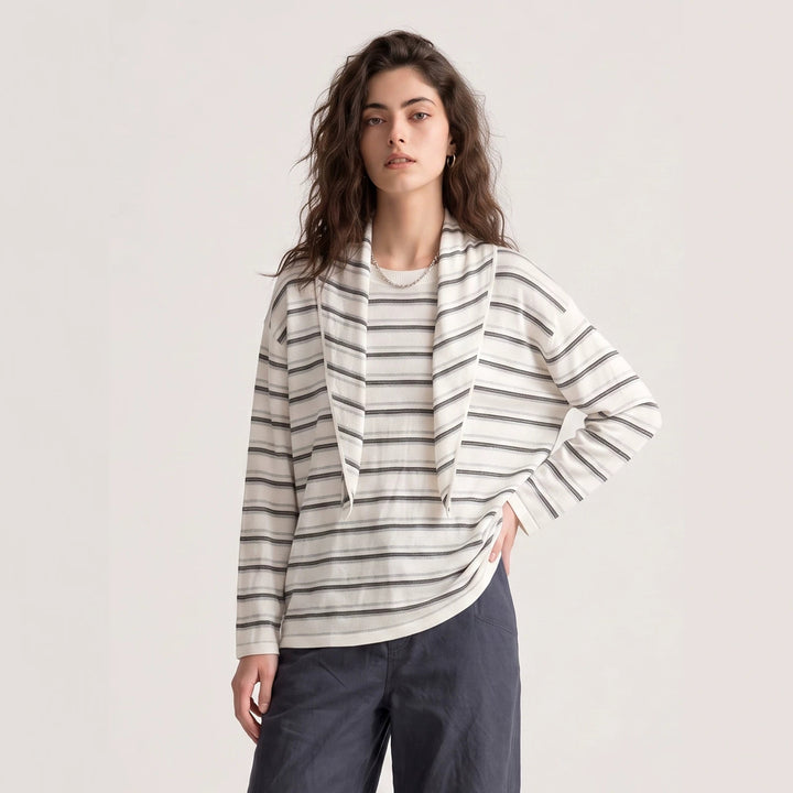 Damen Lässige Streifenjacke Drune