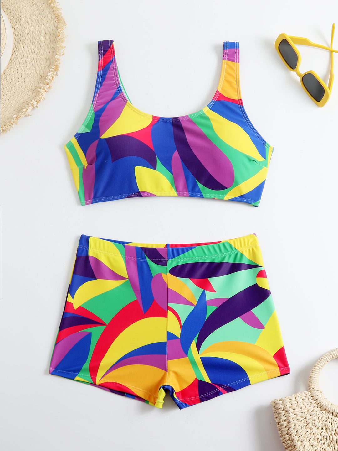 Damen Sportliches Bikini-Set mit farbenfrohen Grafiken Drune