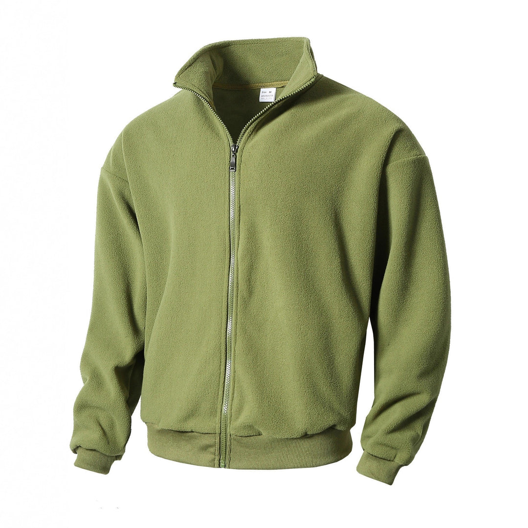 Herren Zip-Fleecejacke mit Stehkragen, durchgehendem Reißverschluss und gerippten Bündchen Drune