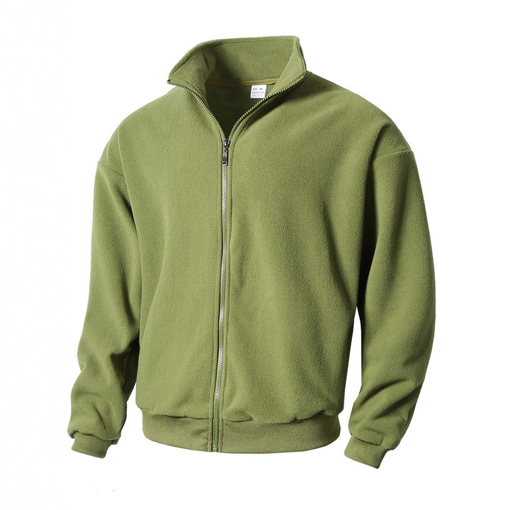 Herren Zip-Fleecejacke mit Stehkragen, durchgehendem Reißverschluss und gerippten Bündchen Drune