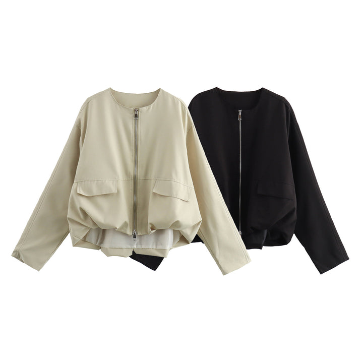 Damen lässige Jacke mit praktischen Taschen und Reißverschluss Drune
