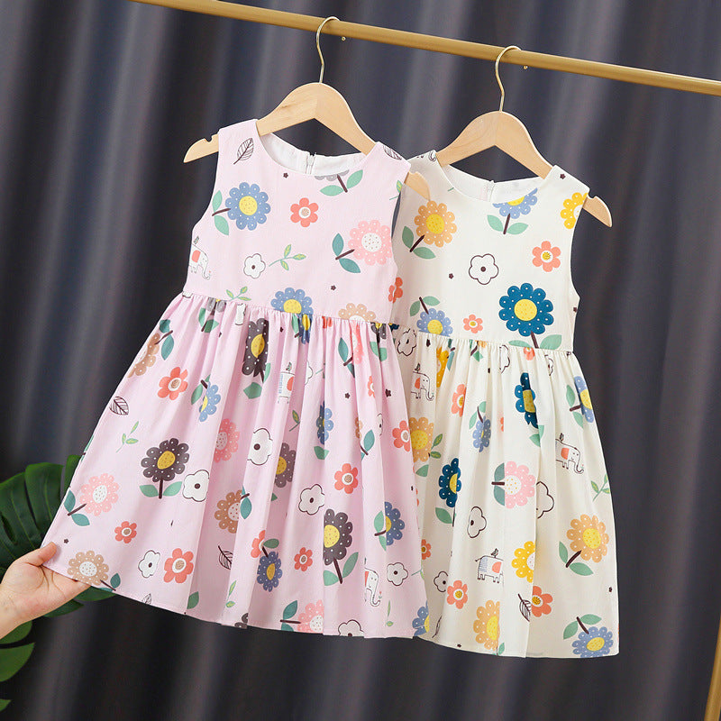 Mädchen Sommerkleid mit bunten Blumenmustern Drune