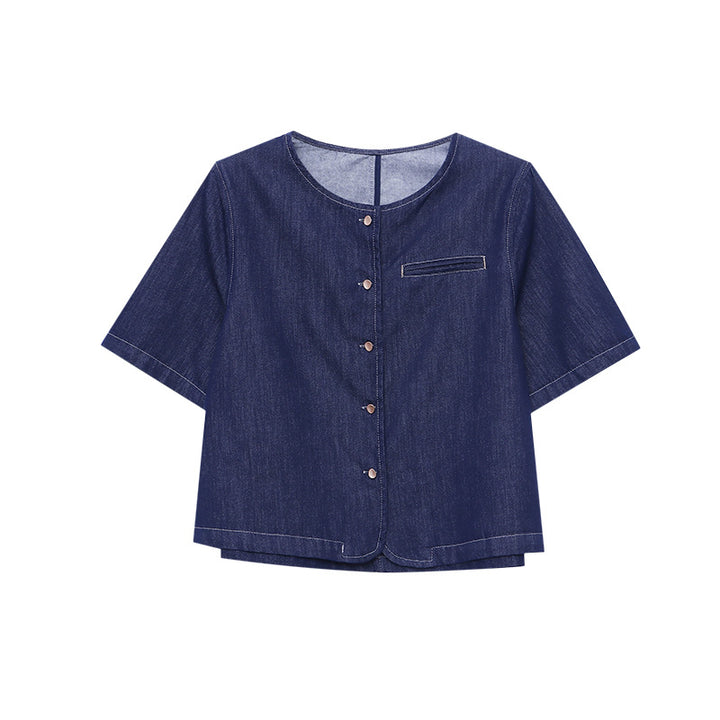 Damen lässige Denimjacke mit raffinierten Knopfdetails und modischem Schnitt Drune