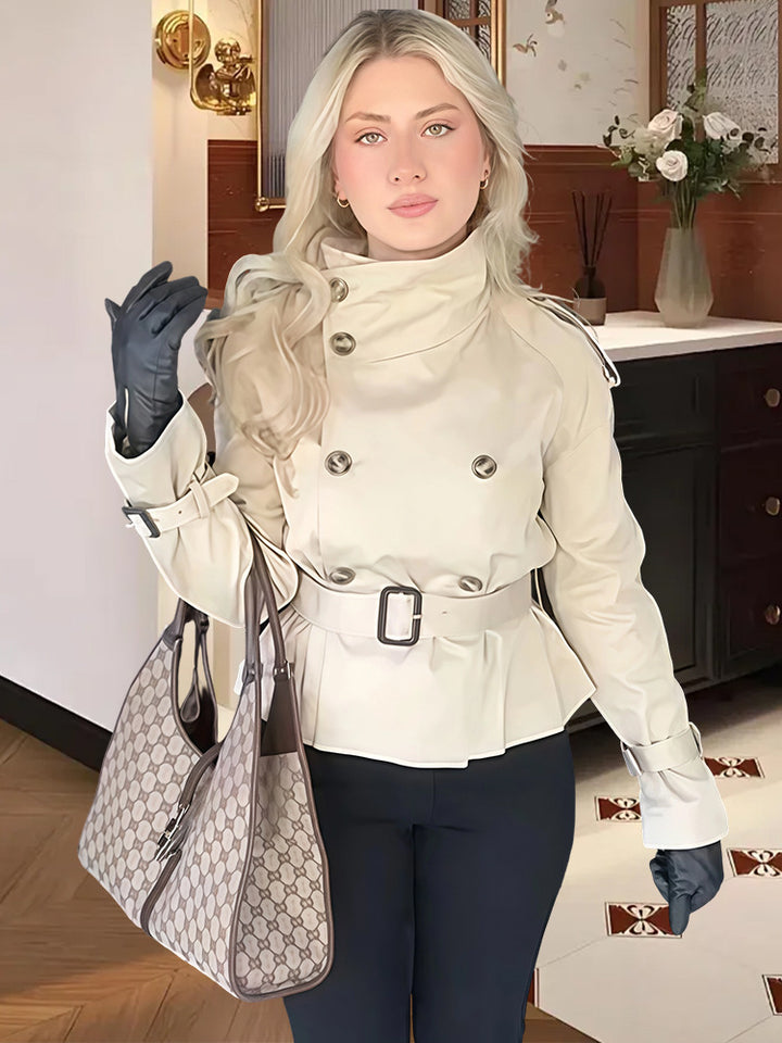 Damen Trenchcoat mit taillierter Silhouette und doppelter Knopfleiste Drune