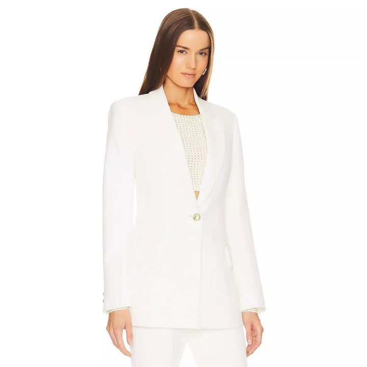 Damen Zweiteiliger Tailoring‑Anzug mit tailliertem Ein‑Knopf‑Blazer und ausgestellter Schlaghose Drune