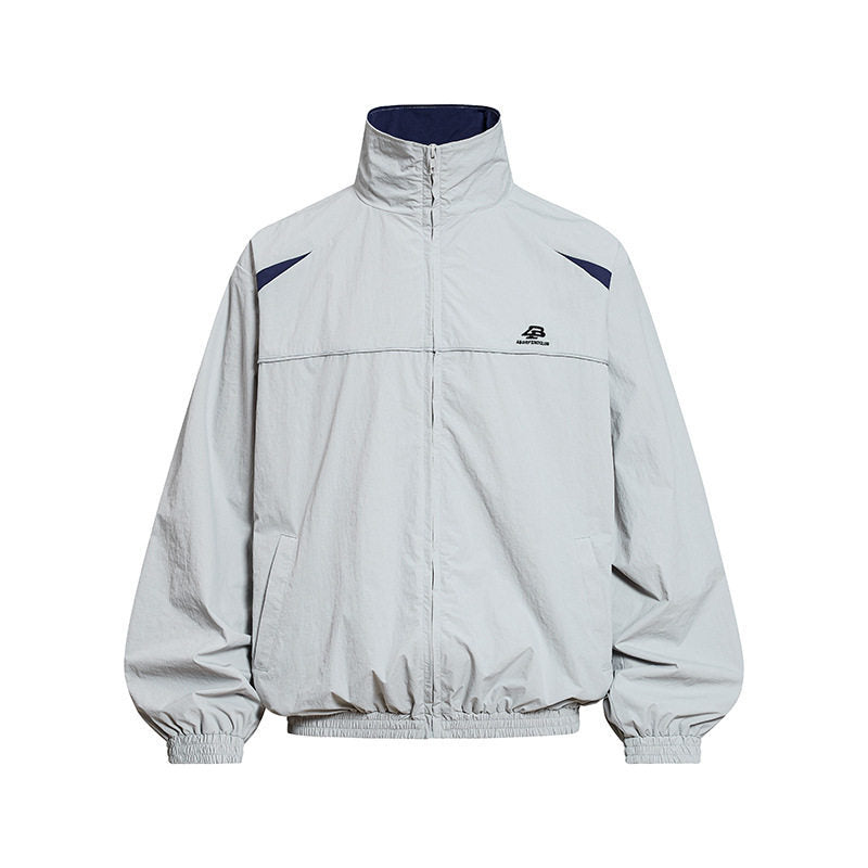 Herren Leichte Windbreakerjacke mit Stehkragen, elastischem Saum und Relaxed-Fit Drune