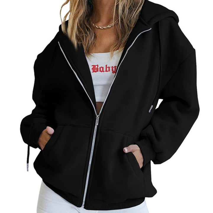 Damen Oversized Kapuzenjacke mit Reißverschluss Drune