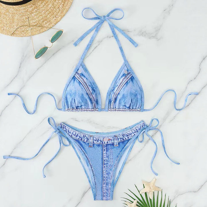 Damen Denim-Bikini mit modischem Schnitt Drune