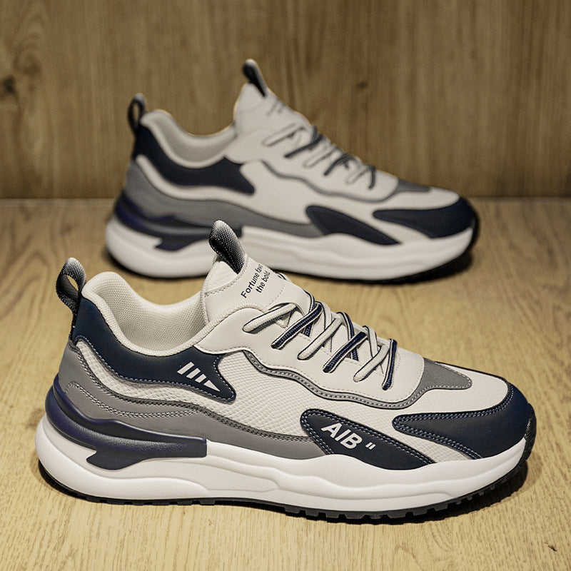 Herren Casual‑Straßen‑Sneaker mit mehrschichtiger Gummiplattform und atmungsaktiven Mesh‑Overlays Drune