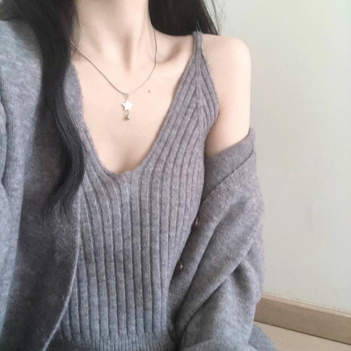 Damen Strickjacke mit lässigem Schnitt und weichem Material Drune