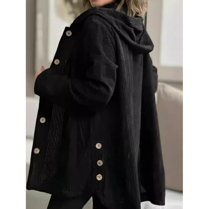 Damen kuschelige Kapuzenjacke aus feinem Cordstoff Drune