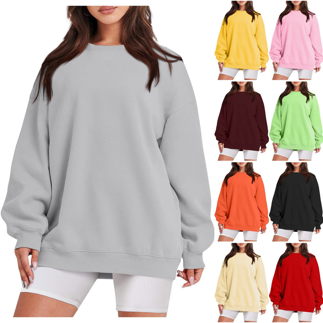 Damen nan Longline-College-Sweatshirt mit geripptem Saum, Raglanärmeln und angerauter Innenseite Drune