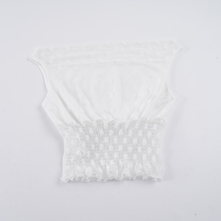 Damen asymmetrisches Oberteil mit Rüschendetails und transparenten Akzenten Drune