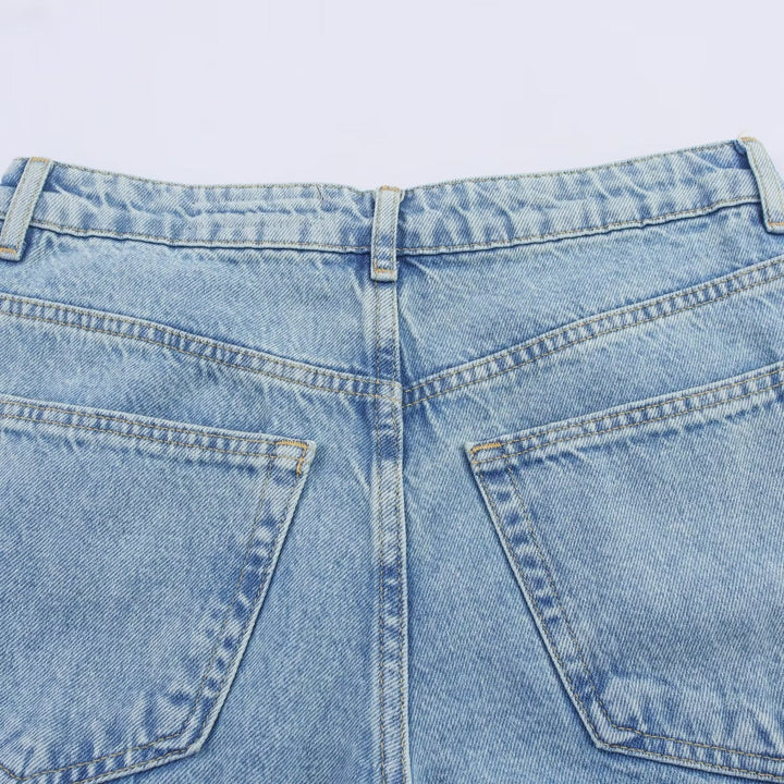 Damen weite Jeans mit floralen Spitzenapplikationen Drune