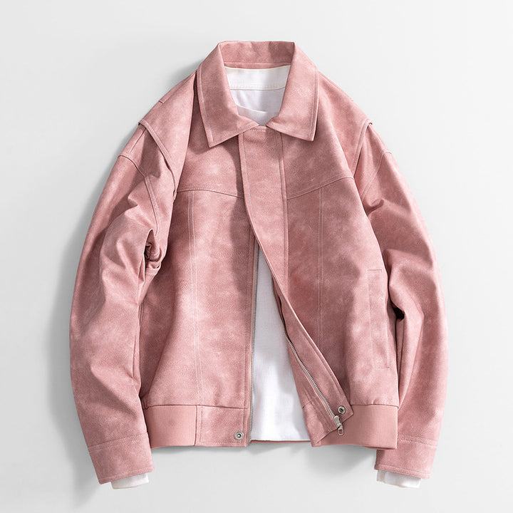 Herren Moderne Blousonjacke aus Kunstleder Drune