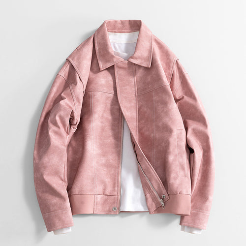 Herren Moderne Blousonjacke aus Kunstleder Drune