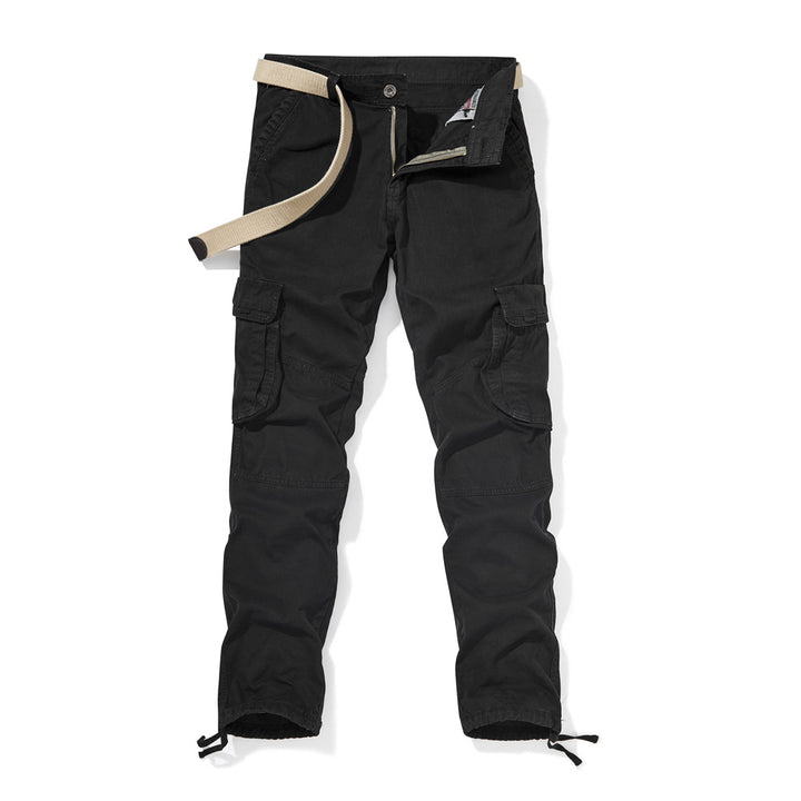 Herren Slim-Fit Cargohose mit verstärkten Kniepartien, Tunnelzugsäumen und Multifachtaschen Drune