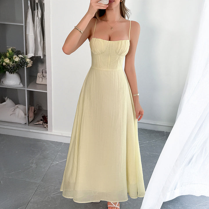 Damen Sommerliches Maxikleid mit verstellbaren Trägern und taillierter Passform Drune