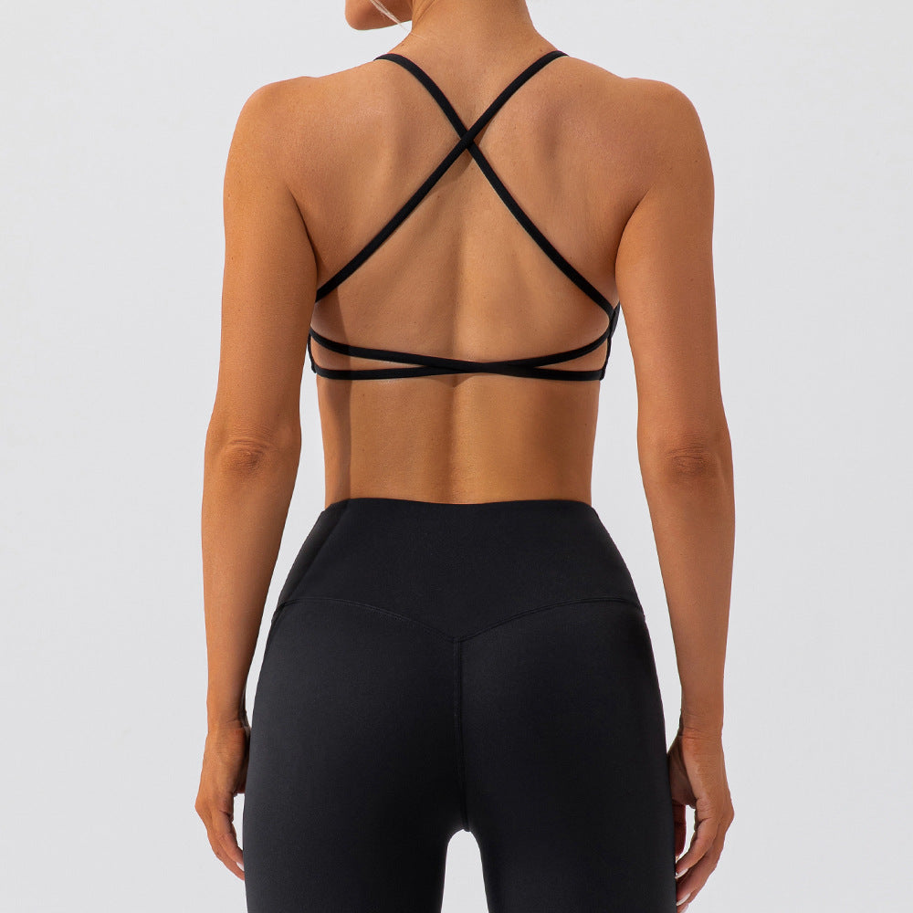 Damen Sportlich-funktionales Bustier mit gekreuztem Rückendesign und atmungsaktiven Materialien Drune