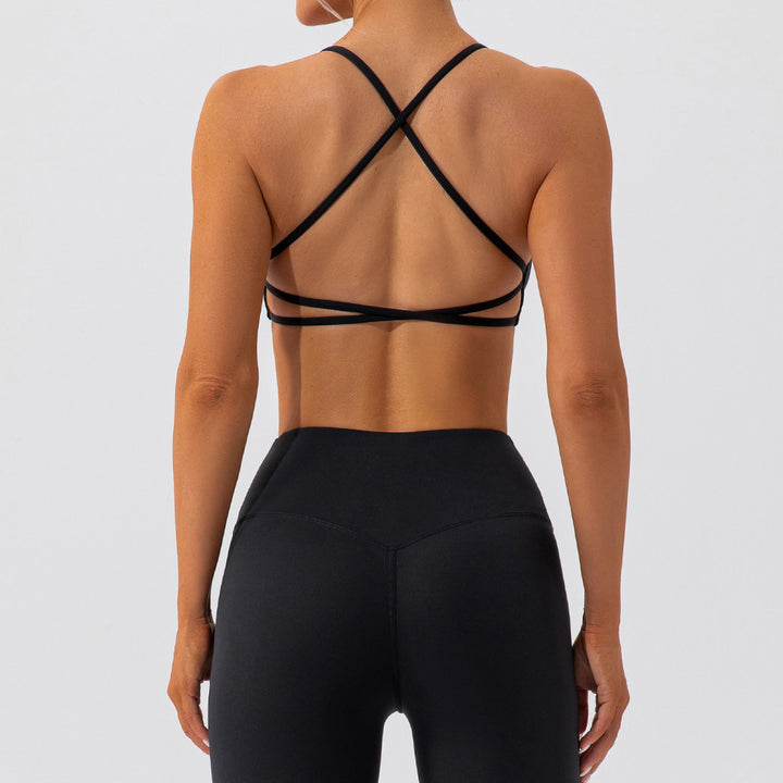 Damen Sportlich-funktionales Bustier mit gekreuztem Rückendesign und atmungsaktiven Materialien Drune