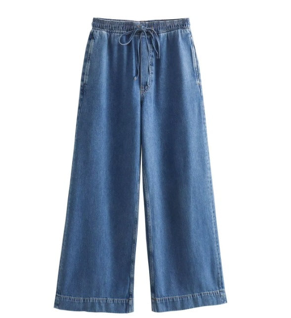 Damen 200+ Oversize Denim‑Hemdbluse mit V‑Ausschnitt und Brusttasche Drune