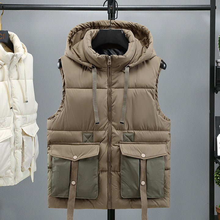 Herren Praktische Steppweste mit Kapuze Drune