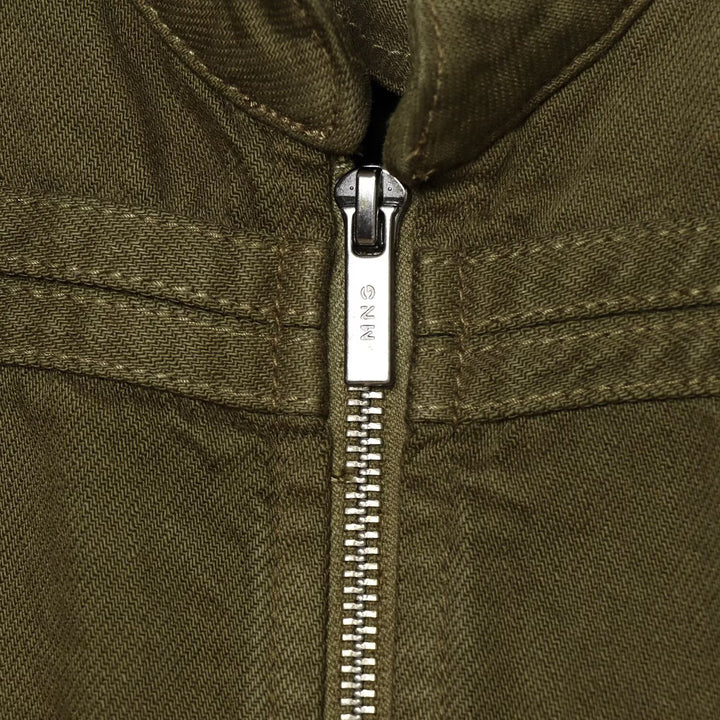 Damen Cropped Military‑Jacke mit Stehkragen, Zierknöpfen und Reißverschluss Drune