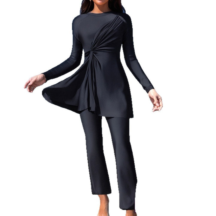 Damen Eleganter asymmetrischer Badeanzug mit Drapierung Drune