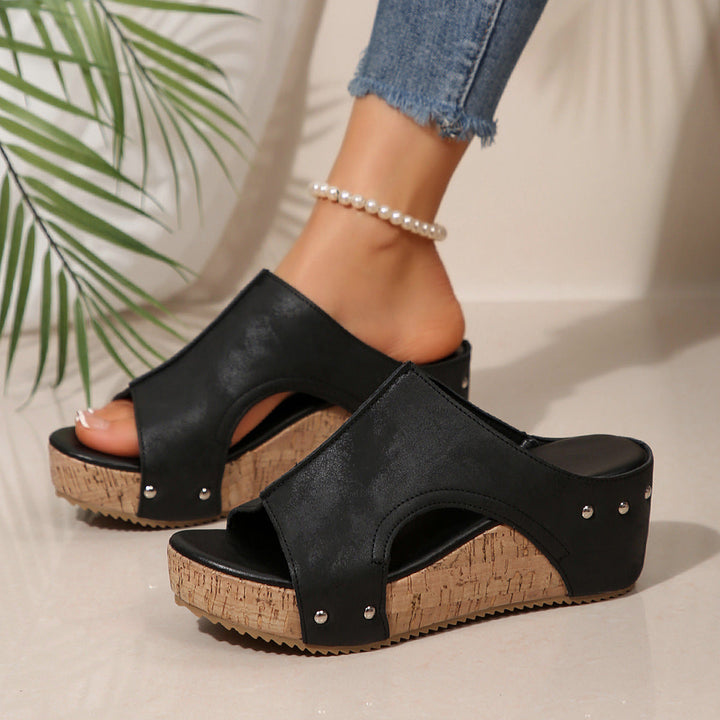 Damen modische Plateausandalen mit elegantem Korkdesign und komfortabler Sohle Drune