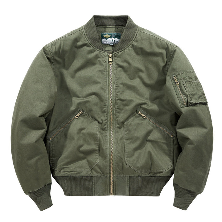 Herren Canvas-Bomberjacke im Vintage-Workwear-Design mit Ärmeltasche Drune