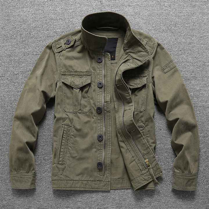 Herren Gefütterte Utility-Fieldjacke mit Teddykragen und Mehrfachtaschen Drune