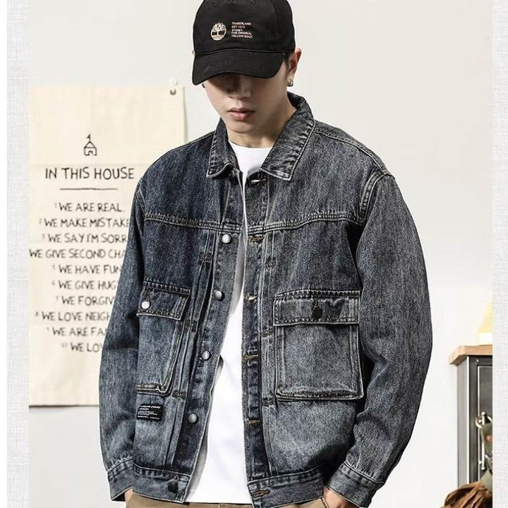 Herren Modische Denimjacke mit praktischen Taschen Drune